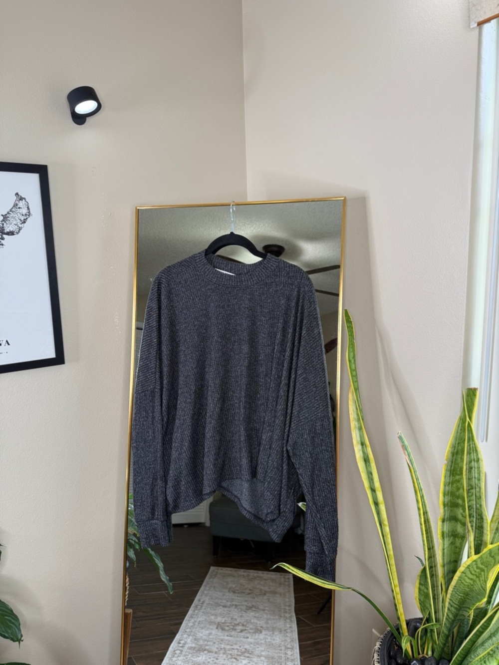 Joah Brown Gray Cowl Neck Sweater with Relaxed Fit